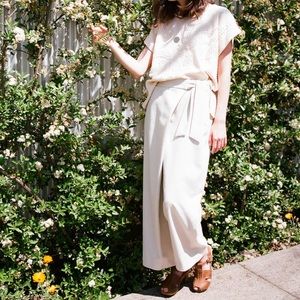 Nikki Chasin Ivory White Wrap Trousers